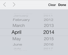 انتخاب ماه در iOS