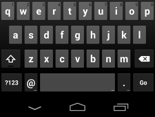 کیبورد جهت وارد کردن آدرس ایمیل در اندروید