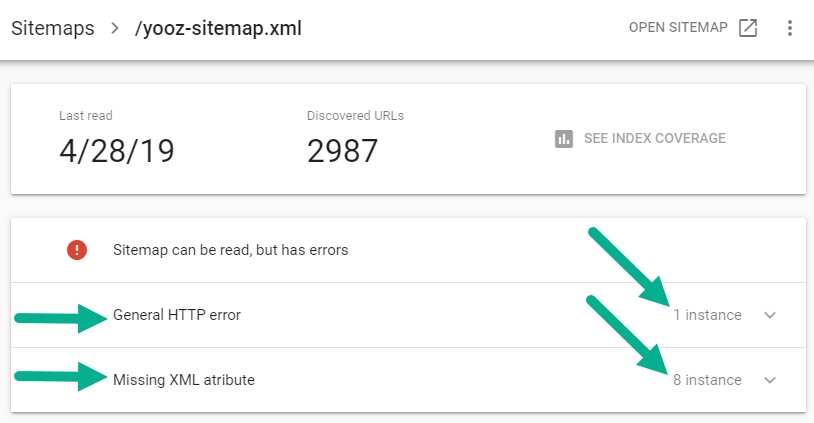 گزارش Sitemap در گوگل سرچ کنسول