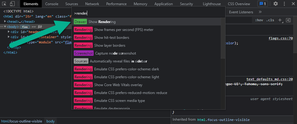 Ù…Ù†ÙˆÛŒ Ú©Ø§Ù…Ù†Ø¯ Ø¯Ø± DevTools Ú¯ÙˆÚ¯Ù„ Ú©Ø±ÙˆÙ…