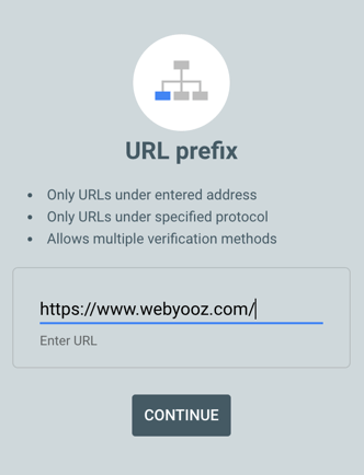 اضافه کردن URL prefix به گوگل سرچ کنسول